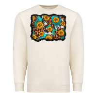 Sandshell cowhide leopard turquoise sunflowers pattern olivia Premium Sweatshirt - OliviaCreatesArt