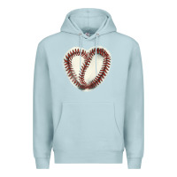 Blue Mist Baseball ball heart Premium Hoodie - HowdyJamesFarm