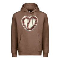 Chestnut Baseball ball heart Premium Hoodie - HowdyJamesFarm