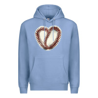 Colony Blue Baseball ball heart Premium Hoodie - HowdyJamesFarm