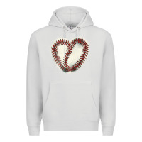 Dove Grey Baseball ball heart Premium Hoodie - HowdyJamesFarm