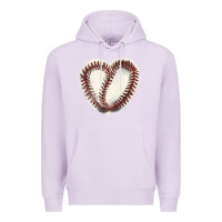 Lilac Baseball ball heart Premium Hoodie - HowdyJamesFarm