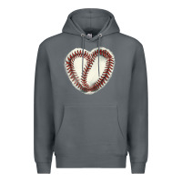 Rock Baseball ball heart Premium Hoodie - HowdyJamesFarm