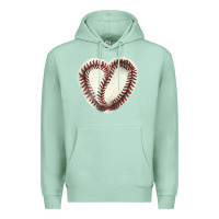 Seafoam Baseball ball heart Premium Hoodie - HowdyJamesFarm