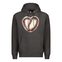 Smoke Baseball ball heart Premium Hoodie - HowdyJamesFarm