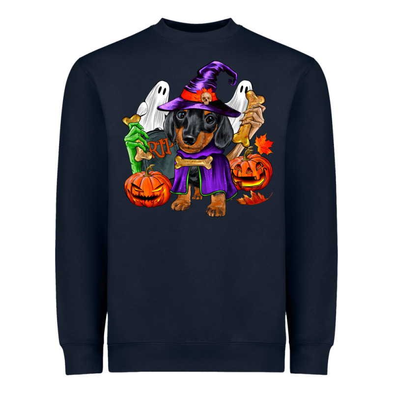 Halloween Dachshund Puppy Dog Heavyweight Sweatshirt by RanaPortraitStore | Teevron