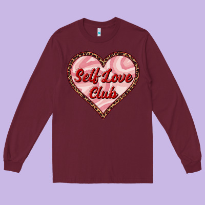 Self Love Club Valentine's Day Long Sleeve Tee Designed By Ranaportraitstore