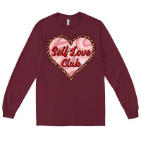 Burgundy self love club valentine's day Long Sleeve Tee - RanaPortraitStore