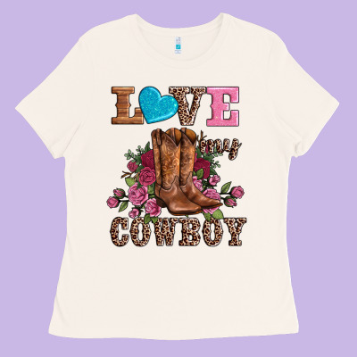 Valentines Day Love My Cowboy Ladies Tee Designed By Adodesignshop