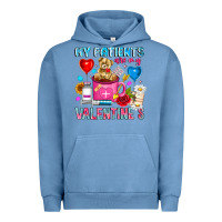 Pigment Pebble Blue My Patients is Valentines Urban Hoodie - CowhideDigitalArt
