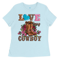 Baby Blue valentines day love my cowboy Ladies Tee - AdoDesignShop