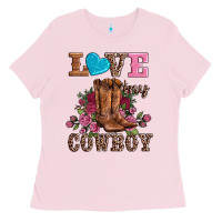 Bubblegum Pink valentines day love my cowboy Ladies Tee - AdoDesignShop