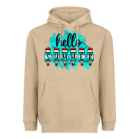 Mushroom Hello Summer Serape Turquoise Heavyweight Hoodie - CowCowDesign