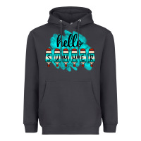 Smoke Hello Summer Serape Turquoise Heavyweight Hoodie - CowCowDesign
