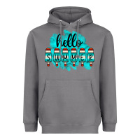 Storm Hello Summer Serape Turquoise Heavyweight Hoodie - CowCowDesign