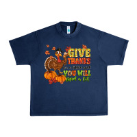 Navy give thanks for a little and you will find a lot Urban Heavy Tee - MaliasSmallBusiness