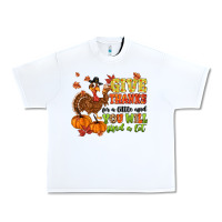 White give thanks for a little and you will find a lot Urban Heavy Tee - MaliasSmallBusiness