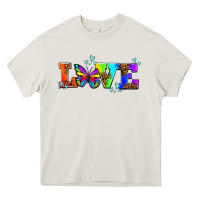 Cream pride love butterflies Heavy Core Tee - AdoDesignShop