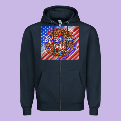 American Babe Zipper Hoodie Designed By Tumblerdesignbyshophia