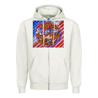 Oatmeal Heather American babe Zipper Hoodie - TumblerDesignByShophia