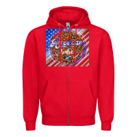 Red American babe Zipper Hoodie - TumblerDesignByShophia
