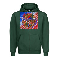 Sports Green American babe Zipper Hoodie - TumblerDesignByShophia
