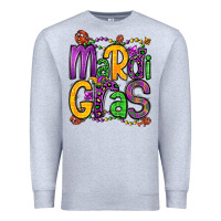 Heather Grey mardi gras Premium Sweatshirt - OliviaCreatesArt