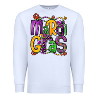 White mardi gras Premium Sweatshirt - OliviaCreatesArt