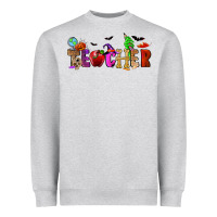 Heather Grey Halloween Teacher Heavyweight Sweatshirt - RanaPortraitStore