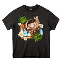 Asphalt easter bunny in basket wıth carrot and eggs Heavy Core Tee - AdoDesignShop