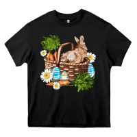 Black easter bunny in basket wıth carrot and eggs Heavy Core Tee - AdoDesignShop