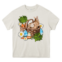 Cream easter bunny in basket wıth carrot and eggs Heavy Core Tee - AdoDesignShop