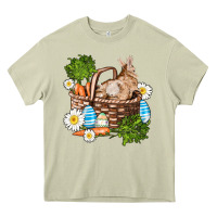 Mossy easter bunny in basket wıth carrot and eggs Heavy Core Tee - AdoDesignShop