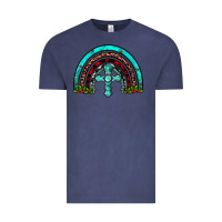 Vintage Denim cross christmas rainbow Vintage Tee - JahusDesignShop