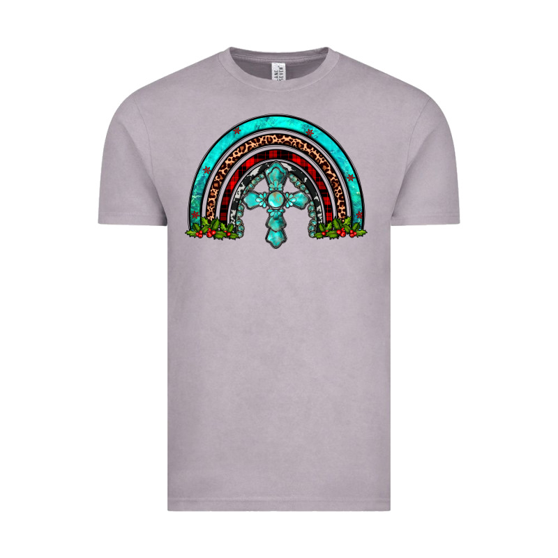 Cross Christmas Rainbow Vintage Tee by JahusDesignShop | Teevron