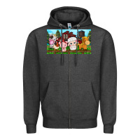 Charcoal Heather cute farm animals Zipper Hoodie - TumblerDesignByShophia