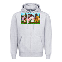 Heather Grey cute farm animals Zipper Hoodie - TumblerDesignByShophia