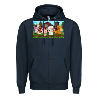 Navy cute farm animals Zipper Hoodie - TumblerDesignByShophia
