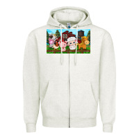 Oatmeal Heather cute farm animals Zipper Hoodie - TumblerDesignByShophia