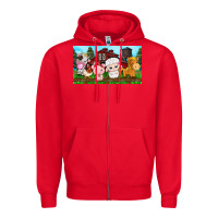 Red cute farm animals Zipper Hoodie - TumblerDesignByShophia