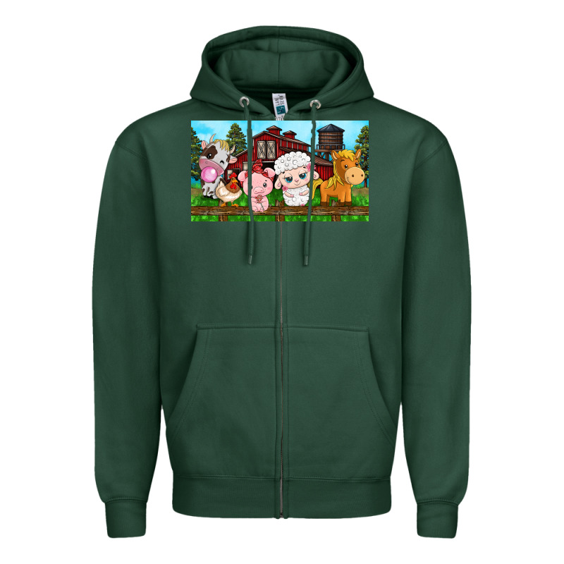 Cute Farm Animals Zipper Hoodie by TumblerDesignByShophia | Teevron