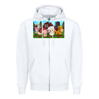 White cute farm animals Zipper Hoodie - TumblerDesignByShophia
