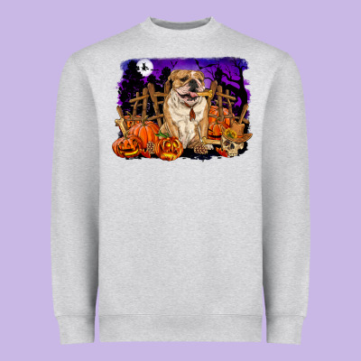 Halloween English Bulldog Heavyweight Sweatshirt Designed By Ranaportraitstore