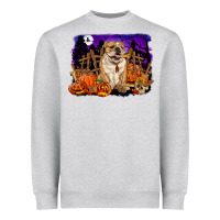 Heather Grey Halloween english bulldog Heavyweight Sweatshirt - RanaPortraitStore