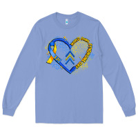 Colony Blue world down syndrome day heart Long Sleeve Tee - Artiststas