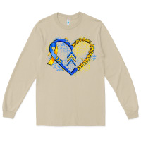 Mushroom world down syndrome day heart Long Sleeve Tee - Artiststas