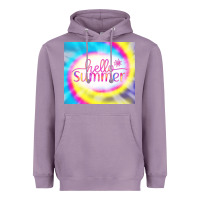 Lavender Hello Summer Tie Dye Tumbler Heavyweight Hoodie - CowCowDesign