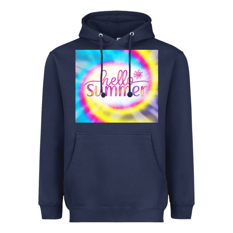 Hello Summer Tie Dye Tumbler Heavyweight Hoodie by CowCowDesign | Teevron
