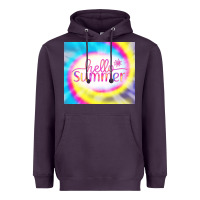Plum Hello Summer Tie Dye Tumbler Heavyweight Hoodie - CowCowDesign