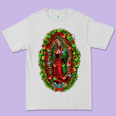 Our Lady Of Guadalupe Christmas Premium Tee Designed By Jasminsmagicworld